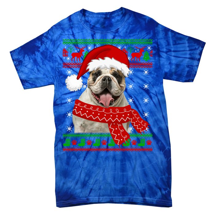 English Bulldog Dog Ugly Sweater Christmas Puppy Dog Lover Cool Gift Tie-Dye T-Shirt