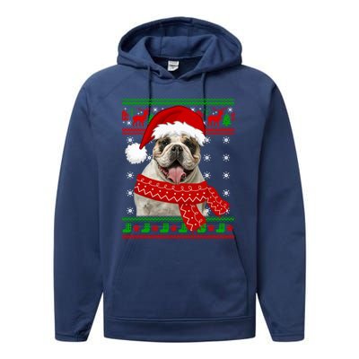 English Bulldog Dog Ugly Sweater Christmas Puppy Dog Lover Cool Gift Performance Fleece Hoodie