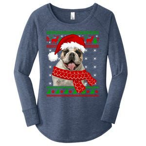 English Bulldog Dog Ugly Sweater Christmas Puppy Dog Lover Cool Gift Women's Perfect Tri Tunic Long Sleeve Shirt