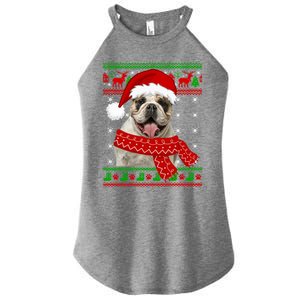 English Bulldog Dog Ugly Sweater Christmas Puppy Dog Lover Cool Gift Women's Perfect Tri Rocker Tank