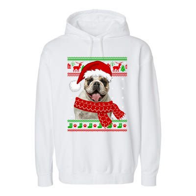 English Bulldog Dog Ugly Sweater Christmas Puppy Dog Lover Cool Gift Garment-Dyed Fleece Hoodie