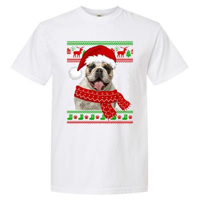 English Bulldog Dog Ugly Sweater Christmas Puppy Dog Lover Cool Gift Garment-Dyed Heavyweight T-Shirt