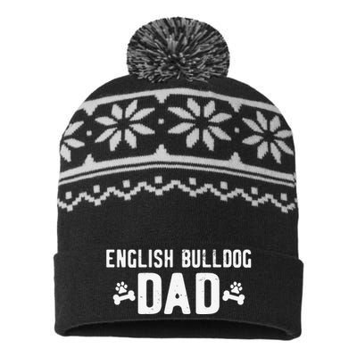 English Bulldog Dad - Funny English Bulldog Lover Outfit USA-Made Snowflake Beanie