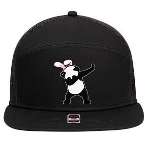 Easter Bunny Dabbing Panda Bear Rabbit Ears Gift 7 Panel Mesh Trucker Snapback Hat