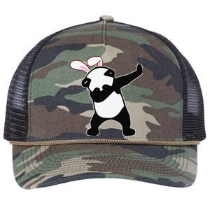 Easter Bunny Dabbing Panda Bear Rabbit Ears Gift Retro Rope Trucker Hat Cap