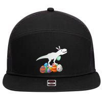 Easter Bunny Dinosaur Eggs Funny Easter Day 7 Panel Mesh Trucker Snapback Hat