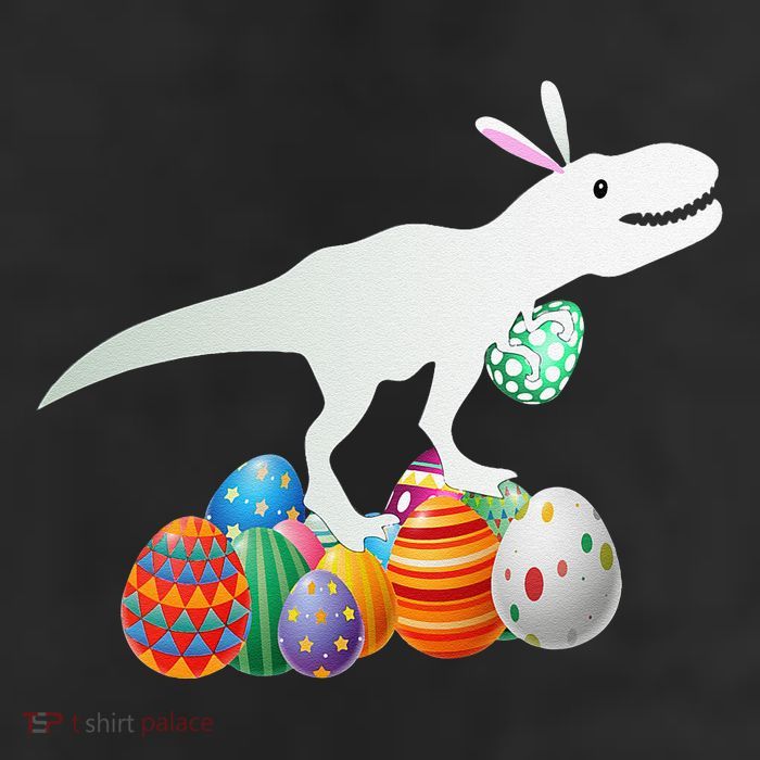 Easter Bunny Dinosaur Eggs Funny Easter Day 7 Panel Mesh Trucker Snapback Hat