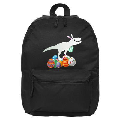 Easter Bunny Dinosaur Eggs Funny Easter Day 16 in Basic Backpack