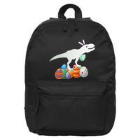 Easter Bunny Dinosaur Eggs Funny Easter Day 16 in Basic Backpack