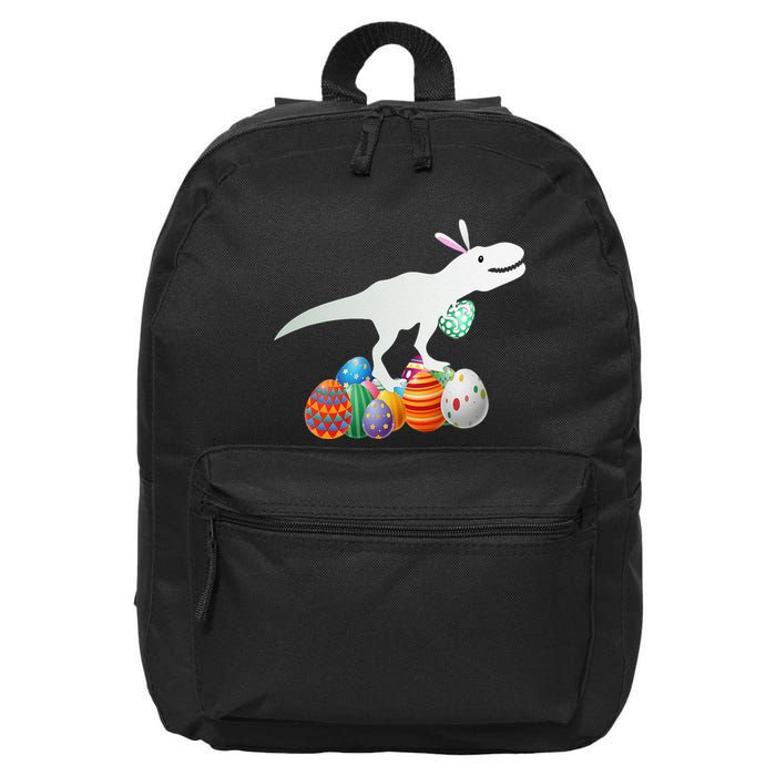 Easter Bunny Dinosaur Eggs Funny Easter Day 16 in Basic Backpack