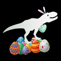Easter Bunny Dinosaur Eggs Funny Easter Day 16 in Basic Backpack