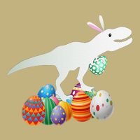 Easter Bunny Dinosaur Eggs Funny Easter Day Button