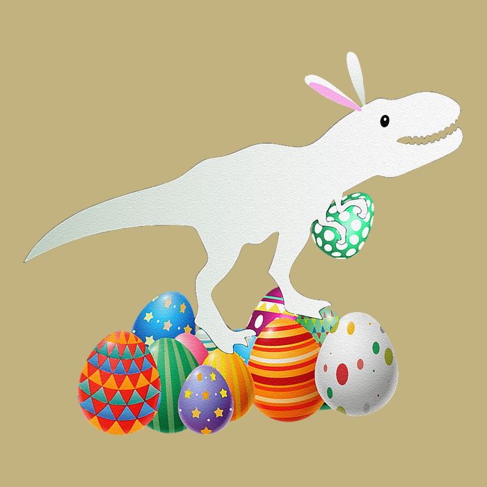Easter Bunny Dinosaur Eggs Funny Easter Day Button
