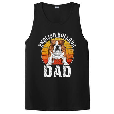 English Bulldog Dad Puppy Owner Retro Dogs Lovers PosiCharge Competitor Tank