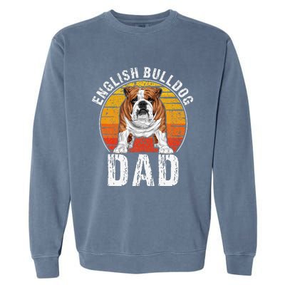 English Bulldog Dad Puppy Owner Retro Dogs Lovers Garment-Dyed Sweatshirt