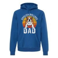 English Bulldog Dad Puppy Owner Retro Dogs Lovers Premium Hoodie