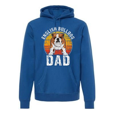 English Bulldog Dad Puppy Owner Retro Dogs Lovers Premium Hoodie