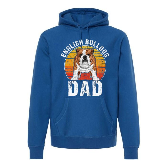 English Bulldog Dad Puppy Owner Retro Dogs Lovers Premium Hoodie