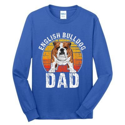 English Bulldog Dad Puppy Owner Retro Dogs Lovers Tall Long Sleeve T-Shirt