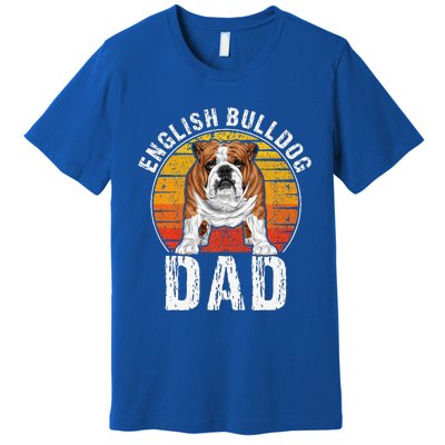 English Bulldog Dad Puppy Owner Retro Dogs Lovers Premium T-Shirt