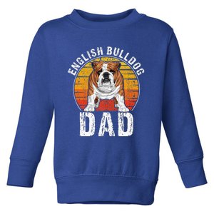 English Bulldog Dad Puppy Owner Retro Dogs Lovers Toddler Sweatshirt