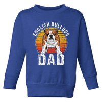 English Bulldog Dad Puppy Owner Retro Dogs Lovers Toddler Sweatshirt