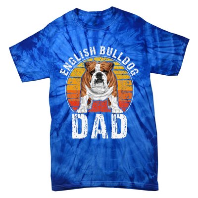 English Bulldog Dad Puppy Owner Retro Dogs Lovers Tie-Dye T-Shirt