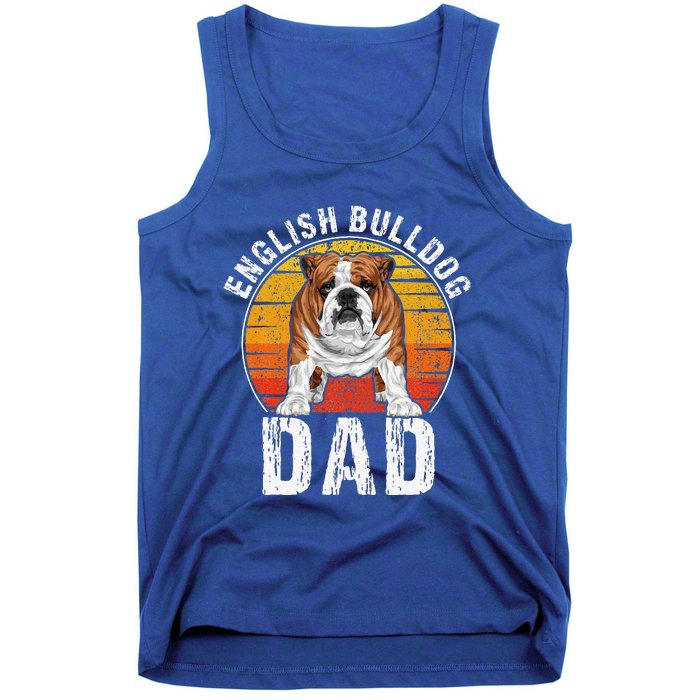 English Bulldog Dad Puppy Owner Retro Dogs Lovers Tank Top