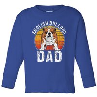 English Bulldog Dad Puppy Owner Retro Dogs Lovers Toddler Long Sleeve Shirt