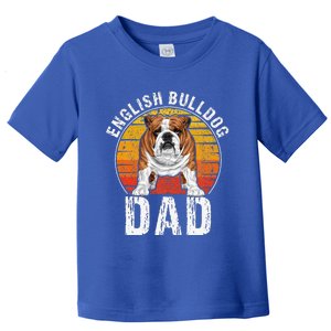 English Bulldog Dad Puppy Owner Retro Dogs Lovers Toddler T-Shirt