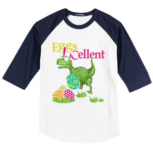 Easter Bunny Dinosaur Trex Eggs Cellent Baseball Sleeve Shirt