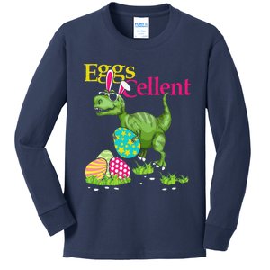 Easter Bunny Dinosaur Trex Eggs Cellent Kids Long Sleeve Shirt