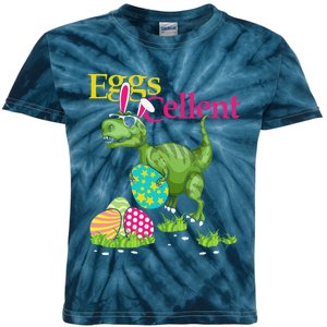 Easter Bunny Dinosaur Trex Eggs Cellent Kids Tie-Dye T-Shirt