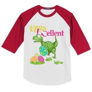 Easter Bunny Dinosaur Trex Eggs Cellent Kids Colorblock Raglan Jersey