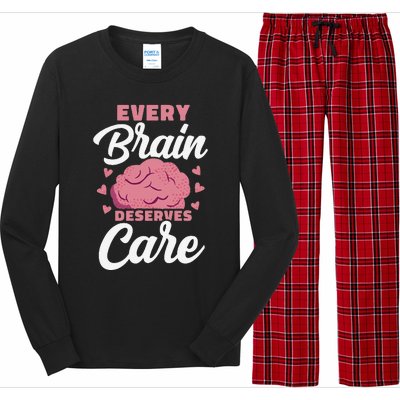 Every Brain Deserves Care Mental Health Awareness Long Sleeve Pajama Set