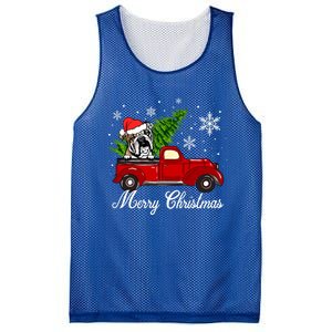 English Bulldog Dog Riding Red Truck Christmas Decorations Cool Gift Mesh Reversible Basketball Jersey Tank