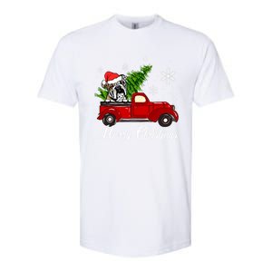 English Bulldog Dog Riding Red Truck Christmas Decorations Cool Gift Softstyle CVC T-Shirt