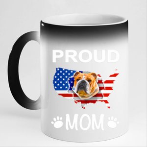 English Bulldog English Bulldog Proud Patriot Mom Meaningful Gift 11oz Black Color Changing Mug