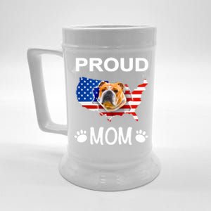 English Bulldog English Bulldog Proud Patriot Mom Meaningful Gift Beer Stein