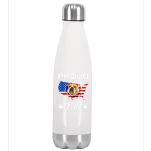 English Bulldog English Bulldog Proud Patriot Mom Meaningful Gift Stainless Steel Insulated Water Bottle