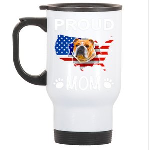 English Bulldog English Bulldog Proud Patriot Mom Meaningful Gift Stainless Steel Travel Mug