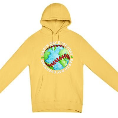 Earth Baseball Earth Day Sports Player Premium Pullover Hoodie