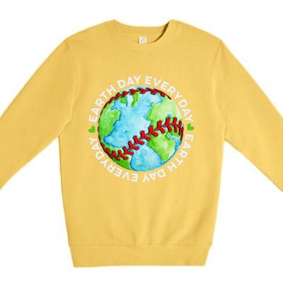 Earth Baseball Earth Day Sports Player Premium Crewneck Sweatshirt