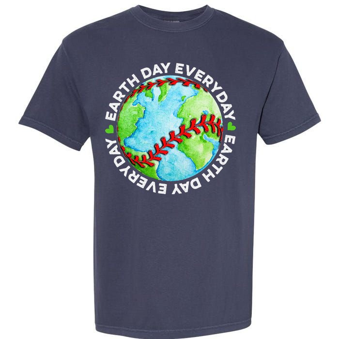 Earth Baseball Earth Day Sports Player Garment-Dyed Heavyweight T-Shirt