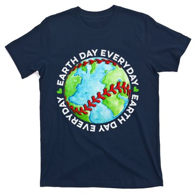 Earth Baseball Earth Day Sports Player T-Shirt