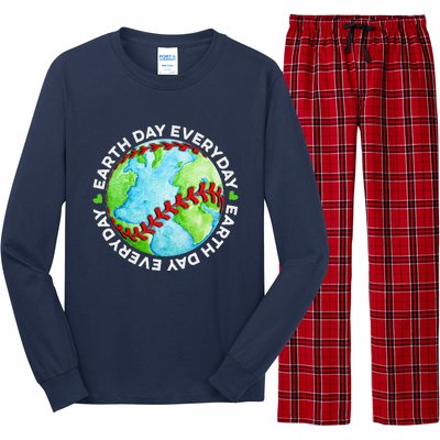 Earth Baseball Earth Day Sports Player Long Sleeve Pajama Set