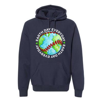 Earth Baseball Earth Day Sports Player Premium Hoodie