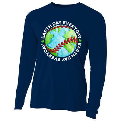 Earth Baseball Earth Day Sports Player Cooling Performance Long Sleeve Crew