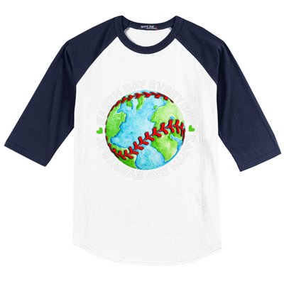 Earth Baseball Earth Day Sports Player Baseball Sleeve Shirt