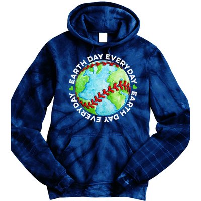 Earth Baseball Earth Day Sports Player Tie Dye Hoodie